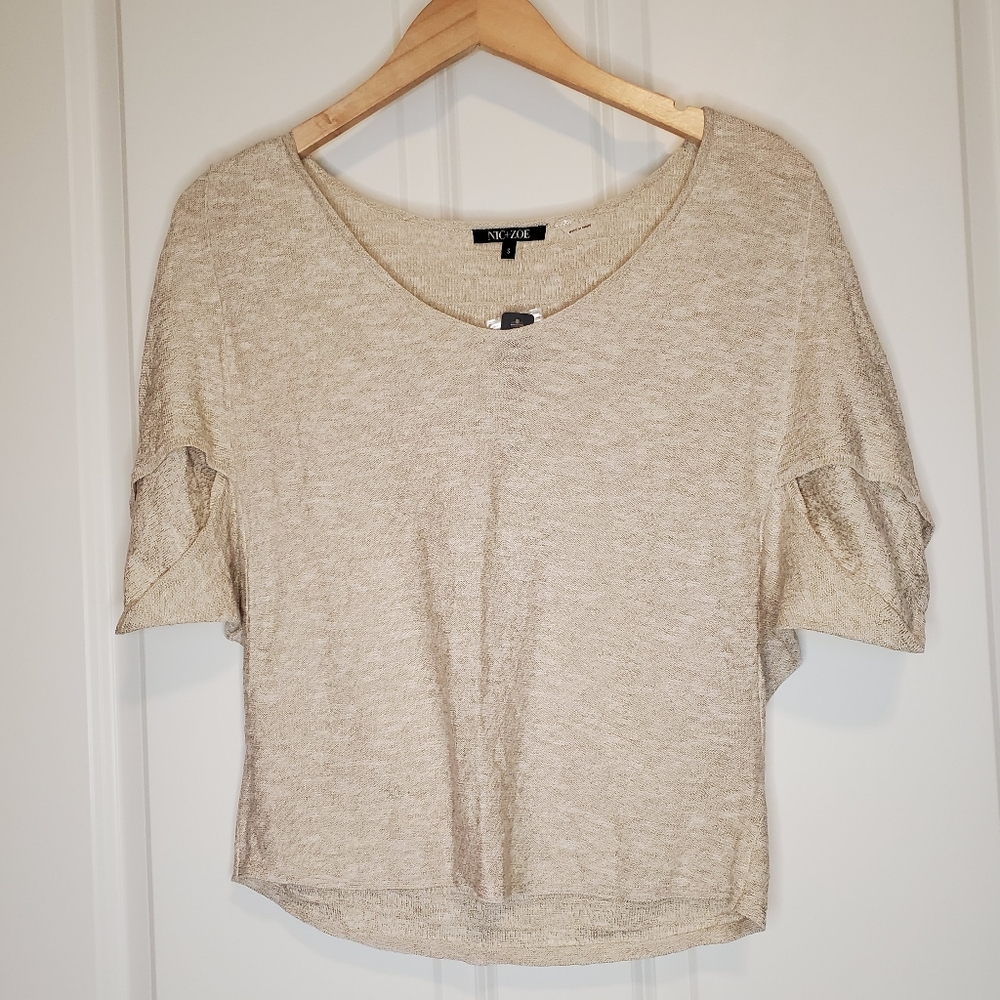 *NEW* Nic+Zoe Sweater Top Size Small Color Beige